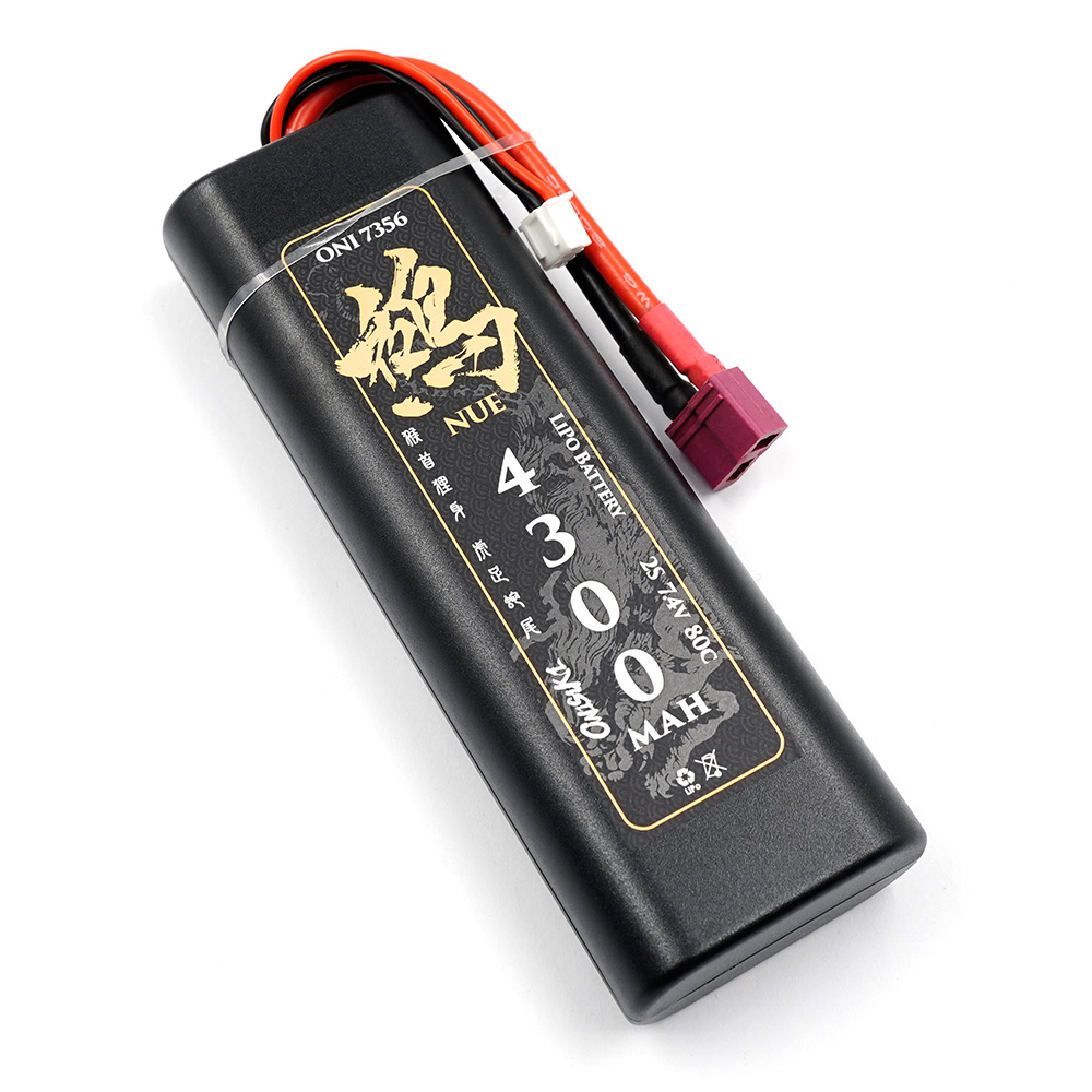 NUE 4300mAh Round Pack 7.4v 80c T Plug Lipo Battery